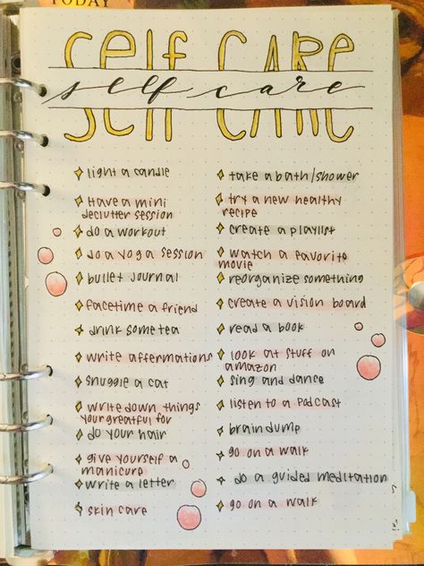 Self Care Bullet Journal Ideas #selfcare #selflove #bulletjournaling Self Care Notes Ideas, Financial Journal Ideas, Jornal Idea Self Care, Selfcare Journal Pages, Wellbeing Journal Ideas, Journal Goals Ideas Inspiration, Bucket Journal Ideas, Diy Self Love Journal Ideas, Skin Care Journal Ideas