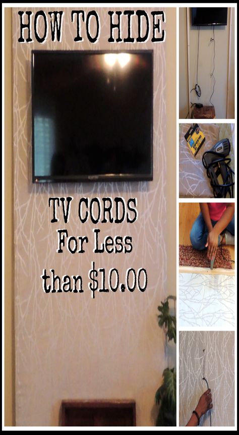 How to Hide TV Cords Diy Hide Tv Cords, Hiding Cords, Hide Tv Cords, Wooden Fall Decor, Handyman Hacks, Hide Tv Cables, Hide Cable Box, Hide Tv, Hanging Tv