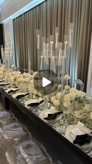 Royal Luxury Events on Instagram: "Royal Black & White Wedding at Sandlewood Manor 🖤

Every detail of this stunning event was thoughtfully designed and executed. 

Which detail is your favorite? 😍 

Venue: @sandlewoodmanor 
Floral, Decor, Design & Production: @royalluxuryevents 

#chairs #wedding #weddingdesign #wedding #weddingideas #weddingdecor #blackandwhite #weddingday #ghostchair #tablerentals #chairrentals #centerpieces #eventdesign #florist #houstonweddings" Royal Wedding Centerpiece Ideas, Hotel Table Design, Wedding Table Setup Ideas, Black And White Wedding Theme Classy Table Settings, Black White Champagne Wedding, Black Tie Wedding Decor, Black And White Wedding Reception, Tablescapes Wedding, White Wedding Reception