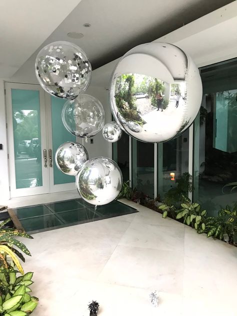 Sphere Orbz ball balloons 32" Silver, party decoration, orbz balloons, birthday, party, balloons, party supplies, globos, celebration by ArtDsignsStudio on Etsy https://www.etsy.com/listing/624263927/sphere-orbz-ball-balloons-32-silver Ball Balloons, Silver Party Decorations, Birthday Party Balloons, One Balloon, Silver Balloon, Balloons Party, Balloons Birthday, Silver Party, Quinceanera Party