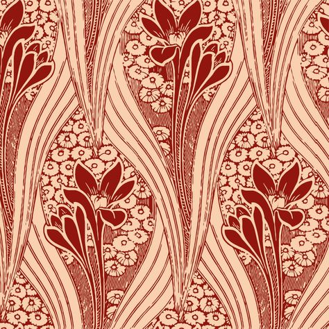 Crafts Wallpaper, Nouveau Wallpaper, Fleurs Art Nouveau, Art Nouveau Wallpaper, Art Deco Prints, Leaf Vector, Deco Wallpaper, Peach Wallpaper, Motif Art Deco