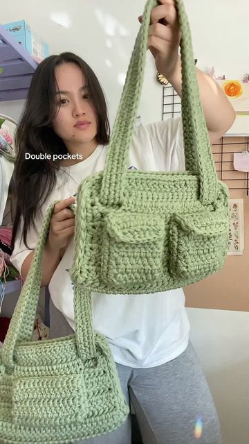 Quick Crochet Bag, Crochet Bag Charm, Aesthetic Bag, Diy Crochet Bag, Crochet Shoulder Bags, Crochet Fairy, Beginner Crochet Tutorial, Crochet Cactus, Quick Crochet Patterns