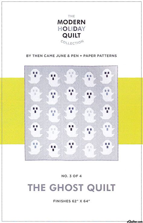 The Ghost Quilt - Pattern by Then Came June Pen & Paper Spooky Quilt, Ghost Quilt, Halloween Quilt Patterns, Quilt Collection, Then Came June, October Sky, Pen Pattern, Modern Halloween, Quilt Sewing Patterns