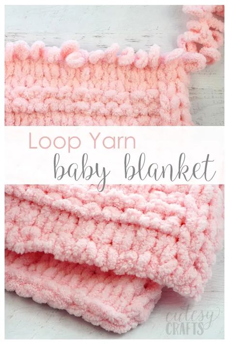 Loop Yarn Baby Blanket, Finger Knitting Blankets, Chunky Yarn Blanket, Finger Knitting Projects, Loopy Yarn, Knit Baby Blanket Pattern Free, Diy Knit Blanket, Diy Baby Blanket, Finger Crochet