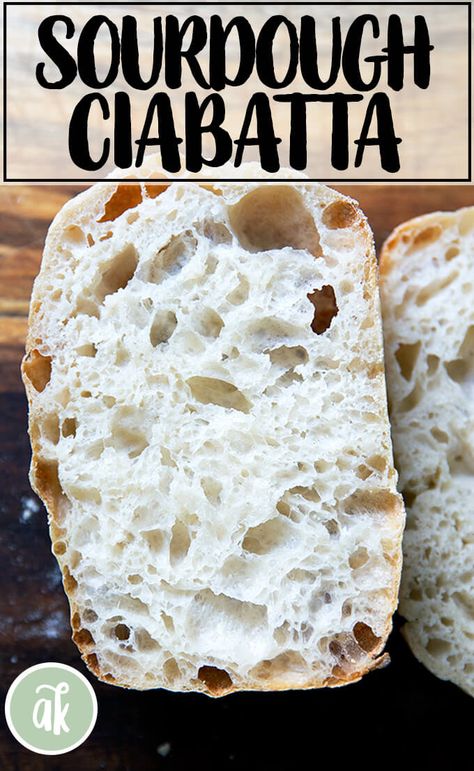 Sourdough Ciabatta Recipe, Sourdough Ciabatta, Dough Starter Recipe, Ciabatta Bread Recipe, Simple Sourdough, Recipe Using Sourdough Starter, Sourdough Starter Discard Recipe, Homemade Sourdough Bread, Bread Starter