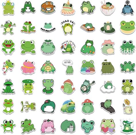 100pcs Cute Frog Stickers Frog Graffiti, Teen Birthday Party, Frog Stickers, Aesthetic Vinyl, Motivational Stickers, Repeat Design, Birthday Party Stickers, Sticker For Laptop, Birthday Party For Teens