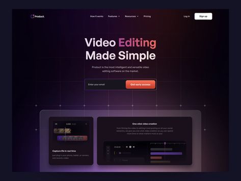 Video Editing Platform - Website by Bagas Prayogo for Morva on Dribbble Editor Video, Portfolio Website Design, Website Header, Portfolio Web Design, App Ui Design, Video Editing Software, Video App, Web App Design, Responsive Design