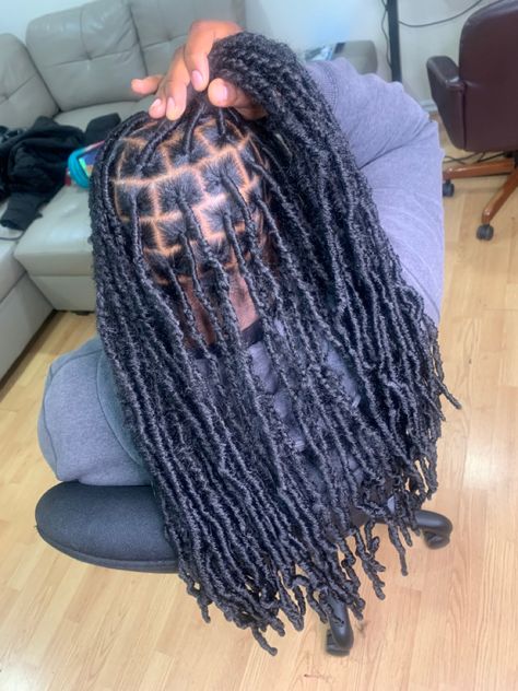 Black hair locs Softlocs Hairstyle, Faux Locs Long, Girls Braided Hairstyles Kids, Cornrows With Box Braids, Hair Braid Patterns, Soft Locs, Big Box Braids Hairstyles, Short Locs Hairstyles, Quick Natural Hair Styles