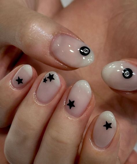 Eightball Tattoo, Scalp Spa, Korean Y2k, Hair Detox, Hello Nails, Hippie Nails, Grunge Nails, Minimal Nails, Y2k Nails