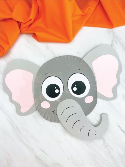 See how simple it is to make this paper plate elephant craft with the kids. Download the free printable template and make with pre-k children. Elephant Paper Plate Craft, Elephant Craft For Preschool, Preschool Elephant Crafts, Elephant Template Printable Free, Paper Elephant Craft, Elephant Paper Craft, Elephant Craft, Elephant Template, Animal Crafts Preschool