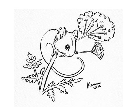 Woodland Mouse Tattoo, Mouse With Wings Tattoo, Mouse And Flower Tattoo, Harvest Mouse Tattoo, Mouse In Flower Tattoo, Harvest Mouse, Embroidery Stitches Beginner, Bear Tattoos, Mama Bear