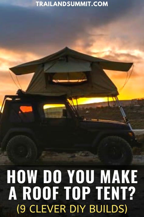 Diy Rooftop Tent, Rooftop Tent Diy, Sedan Camping, Small Enclosed Trailer, Truck Camper Build, Jeep Tent, Diy Roof Top Tent, Rooftop Tent Camping, Rooftop Tents