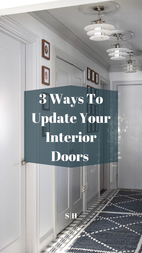 Room Door Makeover, Darker Interior Doors, Best Colors For Interior Doors, Refinishing Doors Interior, Updated Interior Doors, Paint Color For Interior Doors, Interior Door Inspiration, Beautiful Interior Doors, How To Update Interior Doors