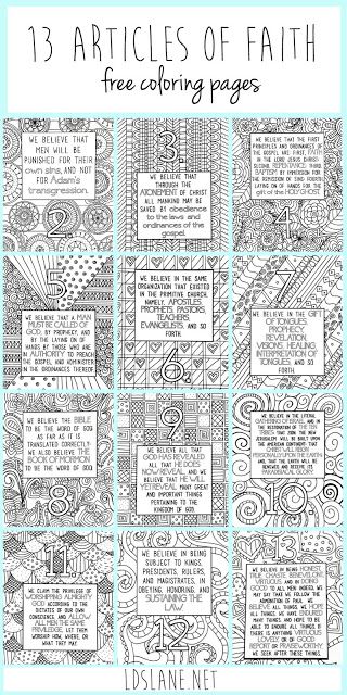 These are amazing! LDS Article of Faith Coloring Sheets Faith Coloring Pages, 13 Articles Of Faith, Primary Talks, General Conference Activities, Lds Coloring Pages, Primary Activity, Sunday Activities, Activity Day Girls, Yw Activities