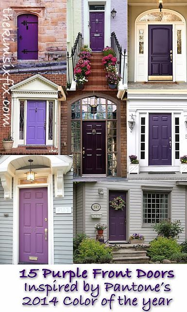 Color Trend 2014: Radiant Orchid (15 Beautiful Exterior Doors) Front Door With Screen, Purple Front Doors, French Doors With Screens, Interior Front Door, House Styling Interior, Exterior Door Colors, Unique Front Doors, Beautiful Exterior, Purple Door