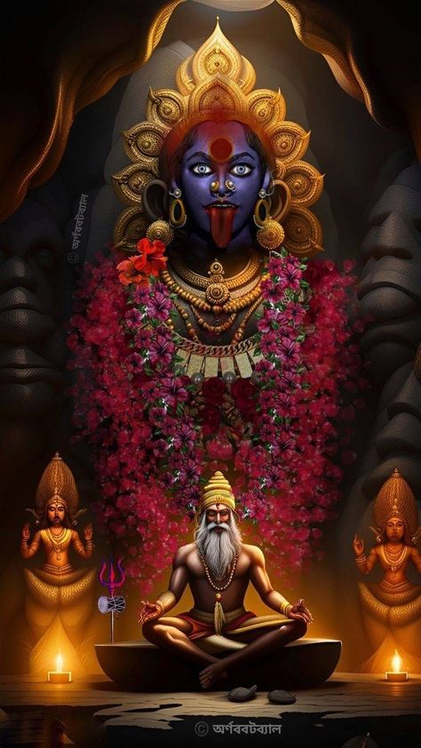 Bhairavi Goddesses, Indian Goddess Kali Art, Kali Ma Art, Maa Kali Art, Krishna Kali, Devi Kali, Jay Maa Kali, Kali Picture, Kali Tattoo