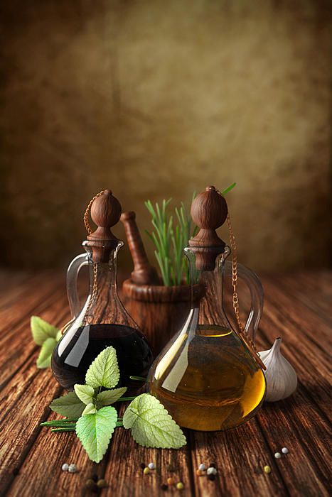 Olive Oil And Vinegar, Blender Tutorial, Still Life Art, Blender 3d, Still Life Photography, Italian Style, Green And Brown, Be Still, Food Art