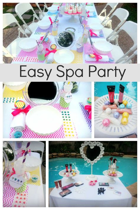 Need help with ideas for a girls birthday? Teens and pre-teens will love the idea of a spa party. This is a gorgeous party idea that girls will love. Utilizing simple decoration, delicious food treats and easy party favors, this is the kind of party that even grown woman would be jealous of. Spa Day Birthday Party Activities, Girls Spa Party Games, Mermaid Spa Birthday Party, Spa Birthday Food Ideas, Food For Spa Party, Spa Party Snacks, Teen Spa Party Ideas, Salon Birthday Party Ideas, Spa Day Party For Women