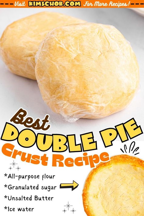 This double pie crust recipe is a delicious and flaky homemade pie crust that creates 2 crusts. You can make a double crust pie, or save the other pie crust to make and use later or for a second pie. Double Pie Crust Recipe Crisco, Easy Double Pie Crust Recipe, Homemade Pie Crust, Crisco Pie Crust, Lard Pie Crust, Double Pie Crust Recipe, Pie Crust With Butter, Double Pie Crust, Best Pie Crust Recipe