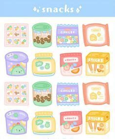 @𝘶𝘸𝘶𝘩𝘰𝘣𝘪 💌 | Seni Buku, Seni Doodle, Kreatif Kawaii Drawing Reference, Illusbyjo Sticker, Korean Stickers, Images Kawaii, Cute Food Drawings, Cute Food Art, Scrapbook Stickers Printable, Sticker Template, Foto Baby