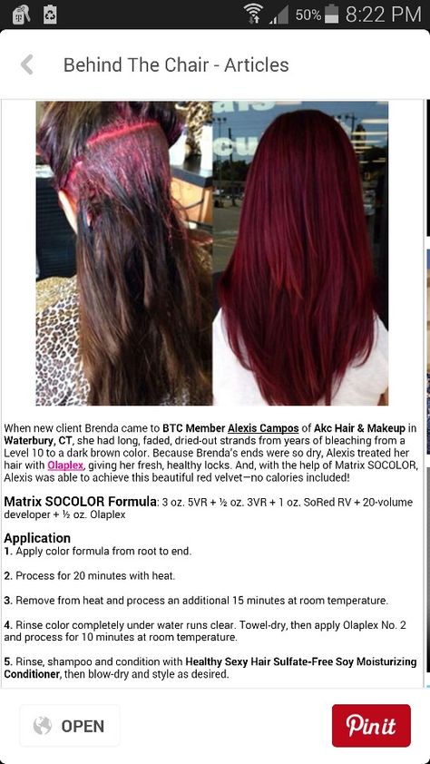 Balayage, Red Hair Formulas, Red Burgundy Hair Color, Red Violet Hair Color, Hair Color Wheel, Matrix Hair Color, Burgundy Red Hair, Red Violet Hair, Maroon Hair