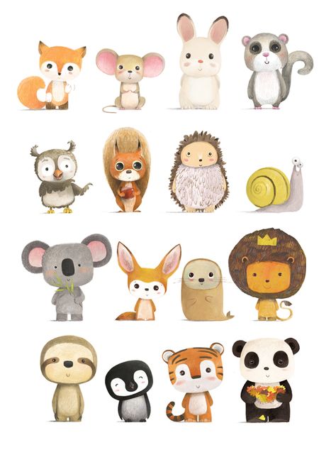 Animal Illustration Kids, Drawing Eyes, Animal Doodles, Drawing Faces, Animal Illustrations, Cutest Animals, 영감을 주는 캐릭터, Cute Animal Drawings, Reference Photos