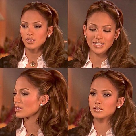 Jlo Hair 90s, 2010s Makeup Looks, 90s Glam Hair, 90s Model Makeup Looks, Y2k Bronze Latina Makeup, Jlo 90s Aesthetic, Early 2000 Photoshoot, 2010 Makeup Looks, Jlo Early 2000s