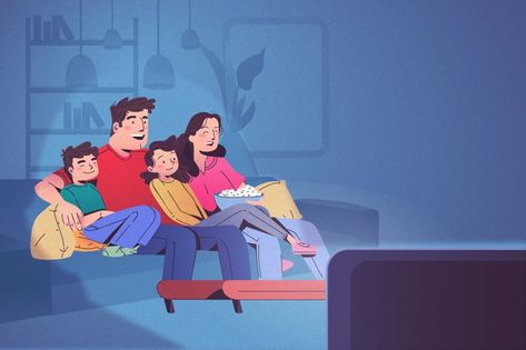 Family Watching Tv Drawing, Family Watching Tv Illustration, Watching Tv Art, Watching Tv Drawing, Happy Family Drawing, Watching Tv Illustration, Happy Family Cartoon, Purposive Communication, Family Watching Tv