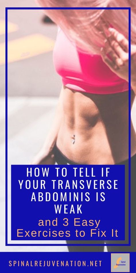 Your transverse abdominis weakness might be the cause of your back pain. Here's how to know if it's to blame and 3 easy exercises to fix it. #transverseabdominis #transverseabdominalexercises #transverseabdominalexercisesforwomen #transverseabdominismuscle Transverse Abdominal Exercises, Transverse Abdominis, Inner Knee Pain, Middle Back Pain, Back Stretches For Pain, Stomach Muscles, Easy Exercises, Upper Back Pain, Nerve Pain Relief