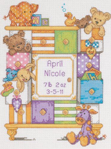 Baby Drawer, Birth Sampler, Birth Records, Baby Cross Stitch Patterns, Kit Bebe, Personalized Cross, Baby Cross, Cross Stitch Baby, Baby Kit