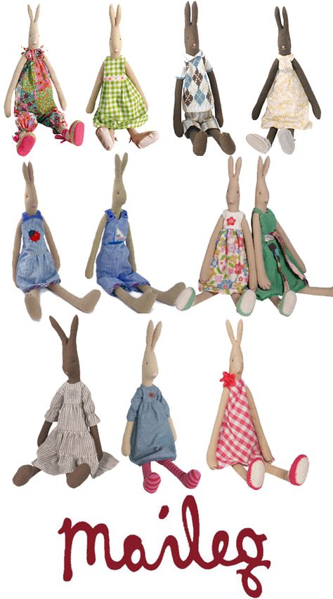 Sisters Guild: Wednesday Woo: Maileg Bunny Rabbit Family Maileg Rabbits, Maileg Bunny, Maileg Dolls, Rabbit Family, Bunny Hutch, Maileg Mouse, Rabbit Dolls, Fabric Toys, Doll Sewing Patterns