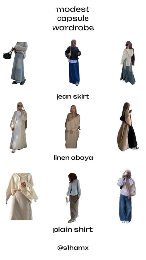 #modest #muslim #hijabi #capsulewardrobe #capsulewardrobeinspo Summer Modest Outfits, Modest Outfits Muslim, Outfits Muslim, Stylish Outfits Casual, Estilo Hijab, Cute Vacation Outfits, Modest Casual Outfits, Modesty Outfits, Cute Modest Outfits