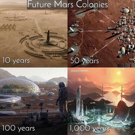 Do you think this to be realistic? Post found on @space.bandits. Credits: NatGeo (MARS), SpaceX, @maxrymsha. - - - - - - #spacex #elonmusk… Mars Colony, Sci Fi Environment, Genius Loci, Cyberpunk City, Arte Cyberpunk, Futuristic City, Future City, Bill Gates, Futuristic Technology