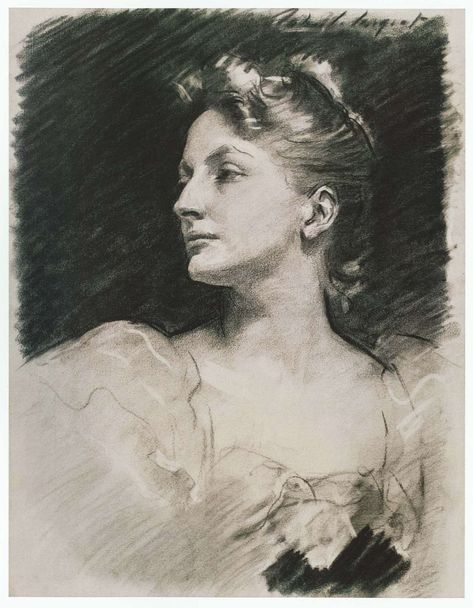 J.S. Sargent - charcoal 23.5 x 18.5 - Helen Dunham, ca 1895 John Singer Sargent, Sargent Charcoal, Master Drawing, Charcoal Portraits, Charcoal Art, Arte Inspo, Portrait Sketches, Sketch Inspiration, Ethereal Art