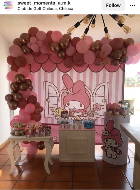 My Melody Baby Shower Ideas, My Melody Birthday Decorations, My Melody Party Decorations, Melody Birthday Theme, My Melody Theme Birthday Party Ideas, My Melody Party Ideas, My Melody Birthday Theme, Sanrio Themed Party, My Melody Birthday