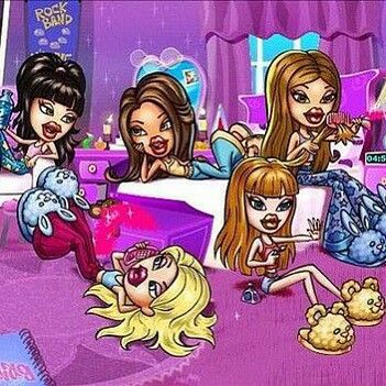 BRATZ Princess Slumber Party, Coquette Poster, Bratz Y2k, Girly Vibes, Bratz Girls, Doll Aesthetic, Pretty Princess, Pink Coquette, Sticker Ideas