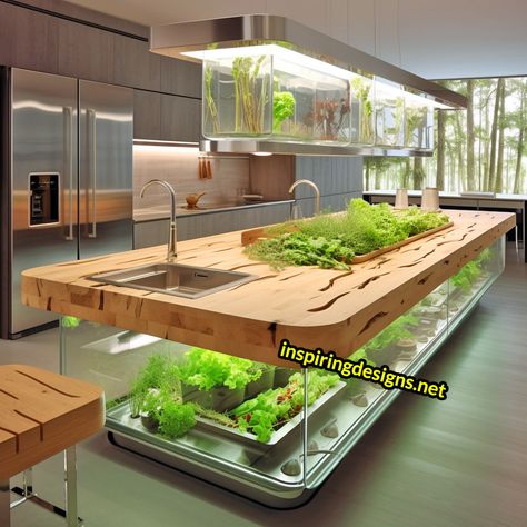 These Kitchen Islands Have Built-in Composters and Hydroponics Gardens – Inspiring Designs Composters, Vertical Farming, Kitchen Aesthetic, Sustainable Kitchen, Aesthetic Home Decor, Kitchen Remodel Ideas, Farm Kitchen, Casa Container, Hydroponics System