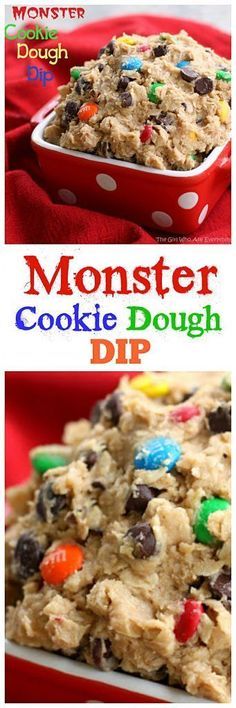 Monster Cookie Dough Dip, Cookie Dough Dip Recipe, Monster Cookie Dough, Whole Bowl, Cookies Dough, Cookie Dough Dip, Timmy Time, Chocolate Quotes, Monster Cookie