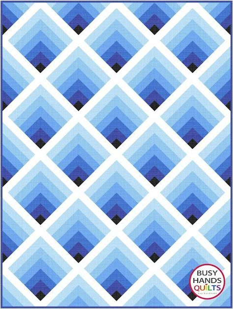 Pixel Quilt Pattern, Pattern Design Ideas, Blue Quilt Patterns, Optical Illusion Quilts, Pixel Quilting, Log Cabin Designs, Log Cabin Quilt Pattern, Mountain Quilts, Illustration Simple