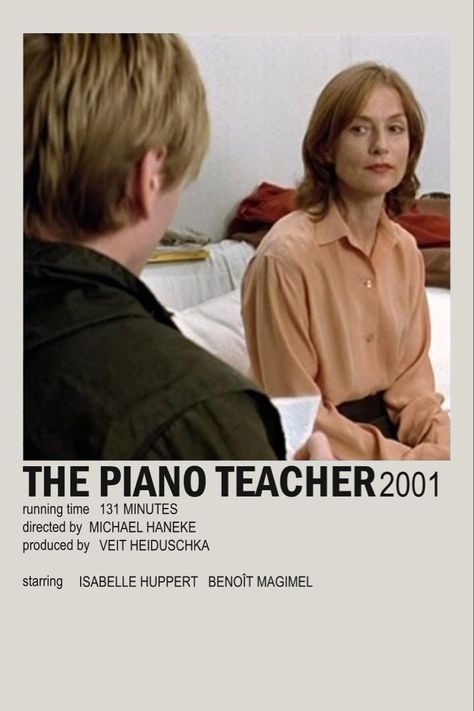 The Piano Teacher Movie, The Piano Teacher, Tv Posters, Isabelle Huppert, Piano Teacher, The Piano, Motion Picture, Movie Poster, Movie Tv