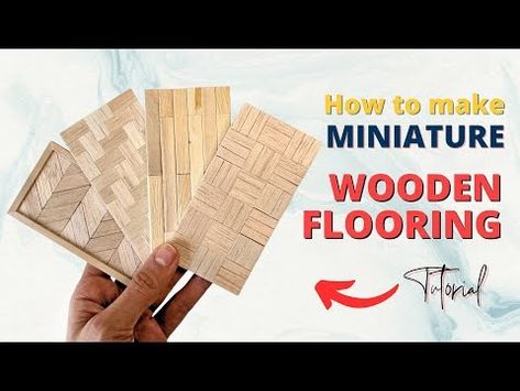 DIY Miniature Wooden Flooring | Dollhouse Flooring | Tutorial - YouTube Doll House Flooring Diy, Dollhouse Flooring Diy, Miniature Flooring, Miniature Woodworking, Dollhouse Flooring, Dollhouse Furniture Tutorials, Doll House Flooring, Barbie Items, Inlay Flooring