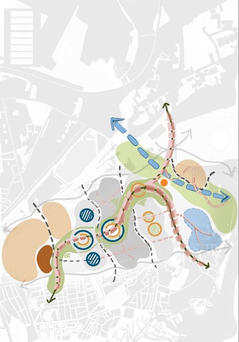 Conceptual Plan Concept For Landscape Design, Urban Concept Architecture, Concept Map Architecture, Site Plan Urban Design, Conceptual Diagram Urban Design, Urban Planning Graphics, Urban Planning Diagram Concept, Landscape Architecture Concept Plan, Zoning Landscape Architecture Diagram