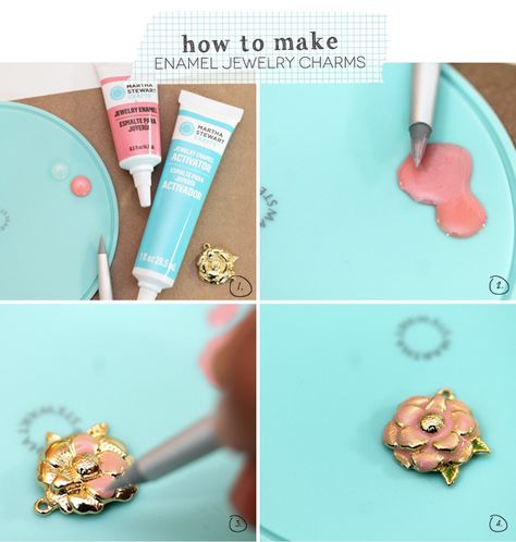 How to enamel Martha Stewart Crafts jewelry charms from Damask Love #12MonthsofMartha #Marthastewartcrafts Nautical Jewelry Diy, Diy Nautical, Diy Jewelry Charms, Nautical Diy, Martha Stewart Crafts, Handmade Gold Jewellery, Nautical Jewelry, Jewelry Charms, Diy Stationery