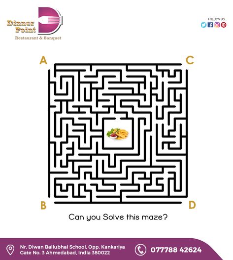 Maze Game Design Ideas, Social Media Games Interactive, Astro Illustration, Instagram Post Games, Ice Breaking, Food Web Design, Maze Design, Restaurant Social Media, Maze Puzzles