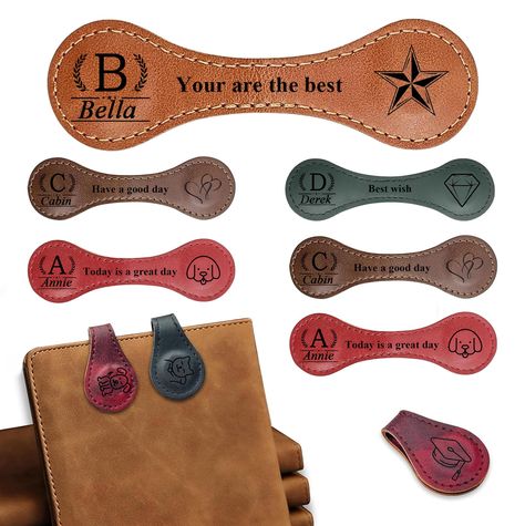 Plastic Bookmarks, Magnetic Book, Bookmarks For Books, Strong Magnets, Custom Bookmarks, Personalized Bookmarks, Unique Bookmark, Leather Ideas, Leather Bookmark