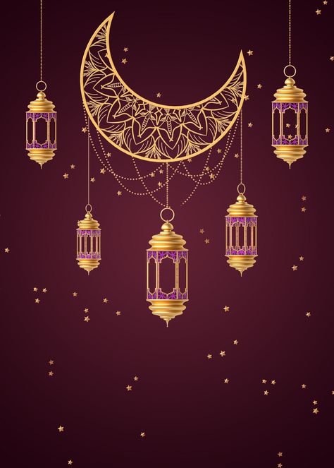 Happy Islamic New Year, Moon Background, Night Sky Moon, Background Psd, Golden Moon, Islamic New Year, Social Templates, Golden Background, Simple Poster