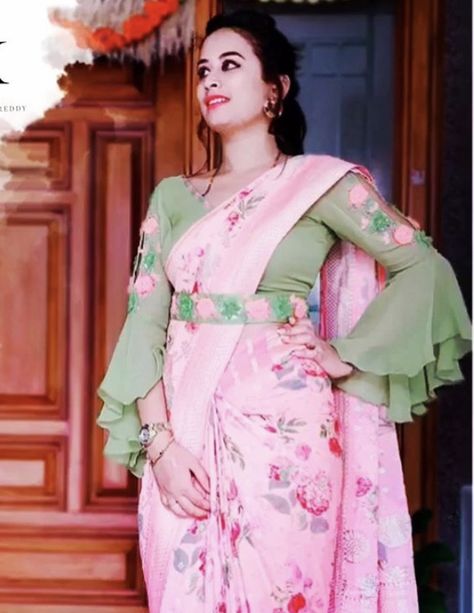 Long Seelves Designs For Blouse, Blauj Dizain New Full Sleeve, Ruffle Hands, Simple Saree Blouse Designs, Pink Blouse Designs, Long Blouse Designs, Stylish Blouses, Blouse Designs Catalogue, New Saree Blouse Designs