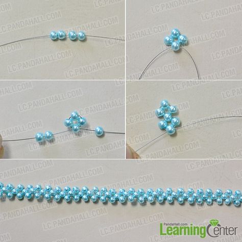 Pearl Tutorial, Hantverk Diy, Gelang Manik-manik, Beaded Collar Necklace, Pola Gelang, Beaded Necklace Diy, Gelang Manik, Handmade Jewelry Tutorials, Beads Bracelet Design