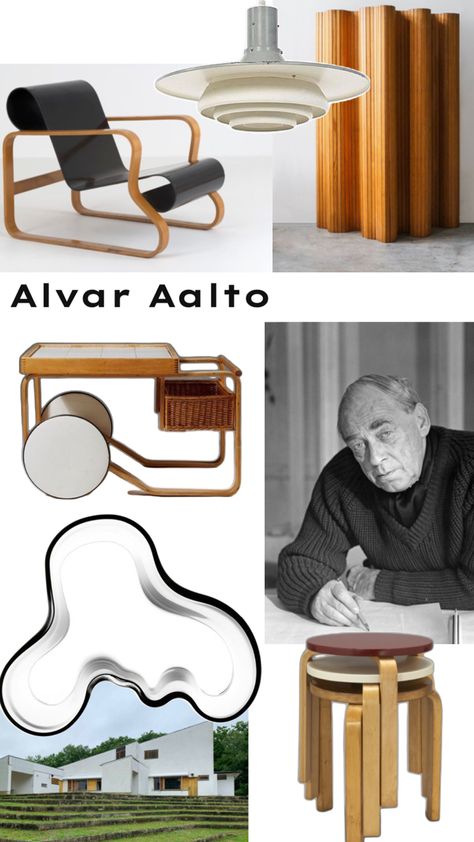 Finnish architect and designer Finland, died May 11, 1976 in Helsinki, was a Finnish Alvar Aalto was a pioneer in modern architecture Alvaro Aalto, Alvar Aalto Interior, Finland Architecture, Alvar Aalto Furniture, Alvar Aalto Architecture, Alvar Alto, Italian Language Learning, Rooms Ideas, Finnish Design