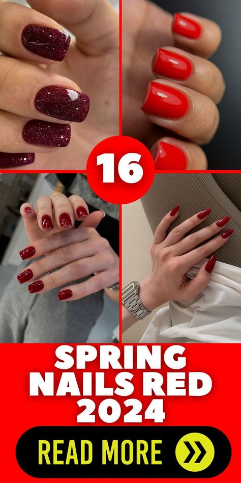 In spring nails red 2024, the focus is on blending cute and trendy designs. This includes a playful mix of red and pink in gel nails, perfect for adding a dash of fun to your spring style. Whether you opt for a short or almond shape, these nails are sure to make a statement in the 2024 spring season Spring Red Nails 2024, Short Nails Dip Powder, Spring Red Nails, Short Nails Dip, Spring Nails Red, Red Spring Nails, Gel Short Nails, Short Red Nails, Pink Gel Polish